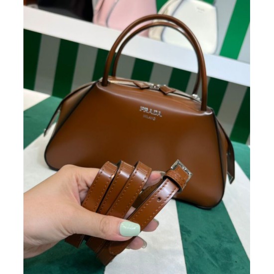 Replica Prada Medium Brushed Leather Prada Supernova Handbag 1BA365 Coffee