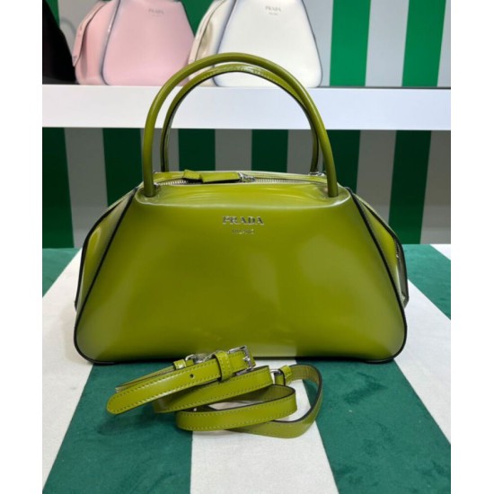 Replica Prada Medium Brushed Leather Prada Supernova Handbag 1BA365 Green