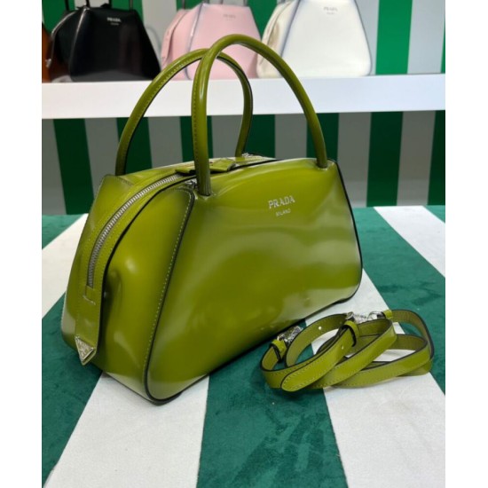 Replica Prada Medium Brushed Leather Prada Supernova Handbag 1BA365 Green