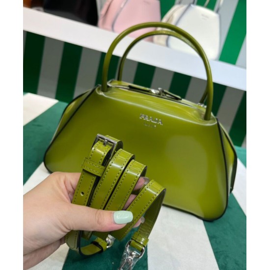 Replica Prada Medium Brushed Leather Prada Supernova Handbag 1BA365 Green