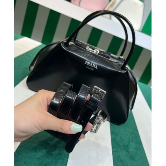 Replica Prada Medium Brushed Leather Prada Supernova Handbag 1BA365 Black