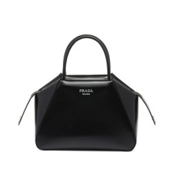 Replica Prada Small Brushed Leather Prada Supernova Handbag 1BA366 Black
