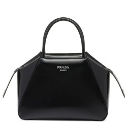 Replica Prada Small Brushed Leather Prada Supernova Handbag 1BA366 Black