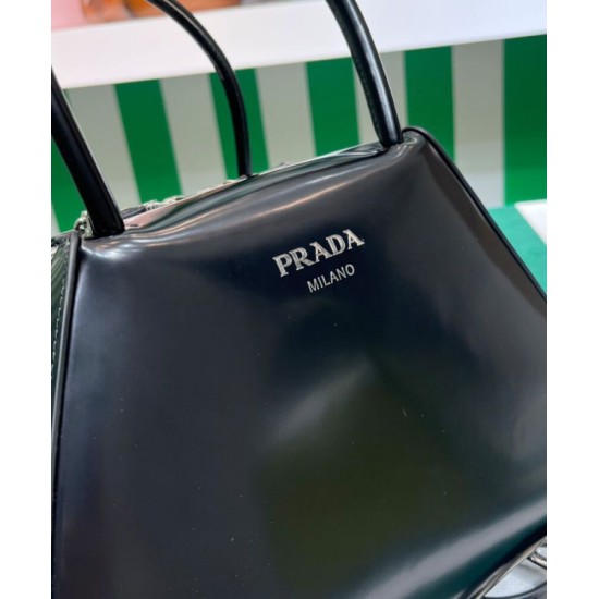 Replica Prada Small Brushed Leather Prada Supernova Handbag 1BA366 Black