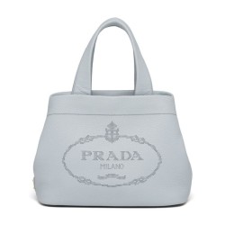 Replica Prada Medium Leather Tote Bag 1BG384 Gray