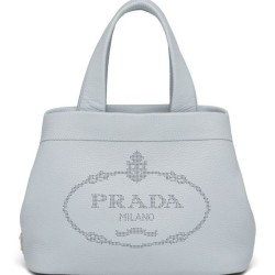 Replica Prada Medium Leather Tote Bag 1BG384 Gray