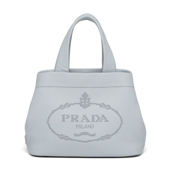 Replica Prada Medium Leather Tote Bag 1BG384 Gray