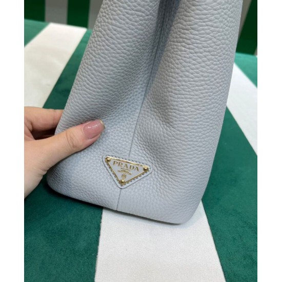 Replica Prada Medium Leather Tote Bag 1BG384 Gray