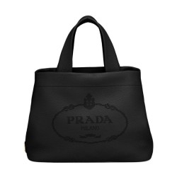 Replica Prada Medium Leather Tote Bag 1BG384 Black