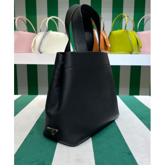 Replica Prada Medium Leather Tote Bag 1BG384 Black