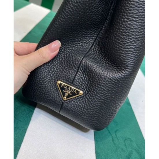 Replica Prada Medium Leather Tote Bag 1BG384 Black