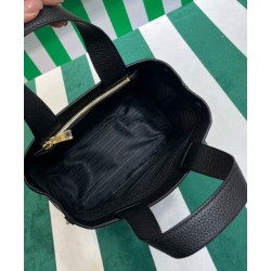 Replica Prada Medium Leather Tote Bag 1BG384 Black