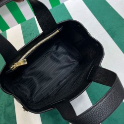 Replica Prada Medium Leather Tote Bag 1BG384 Black