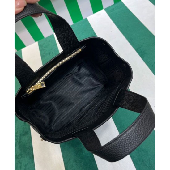 Replica Prada Medium Leather Tote Bag 1BG384 Black