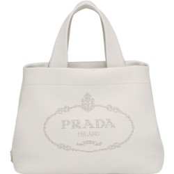 Replica Prada Medium Leather Tote Bag 1BG384 Cream