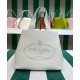 Replica Prada Medium Leather Tote Bag 1BG384 Cream
