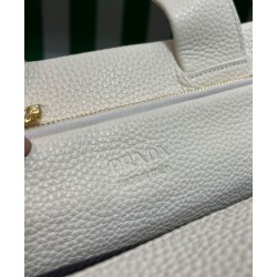 Replica Prada Medium Leather Tote Bag 1BG384 Cream