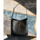 Fake YSL Saint Laurent Le 5 A 7 Soft Small Hobo Bag In Smooth Leather Black Replica