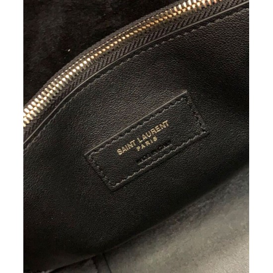 Fake YSL Saint Laurent Le 5 A 7 Soft Small Hobo Bag In Smooth Leather Black Replica