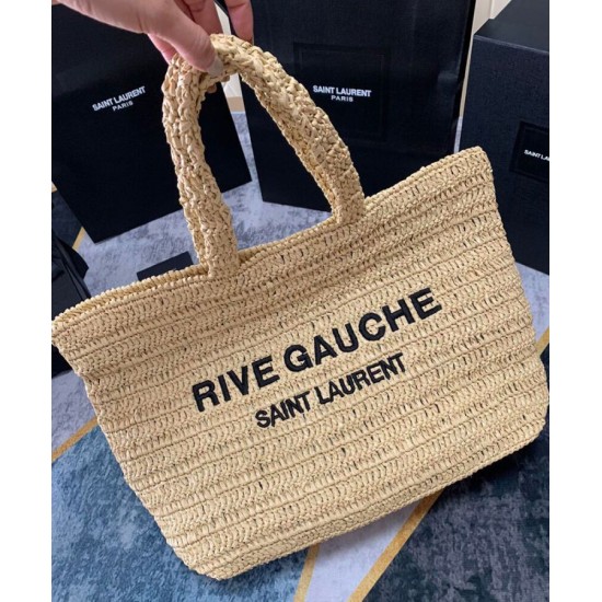 Replica YSL Saint Laurent Rive Gauche Supple Tote Bag In Raffia Crochet Apricot Replica YSL Saint Laurent Rive Gauche Supple Tote Bag In Raffia Crochet Apricot