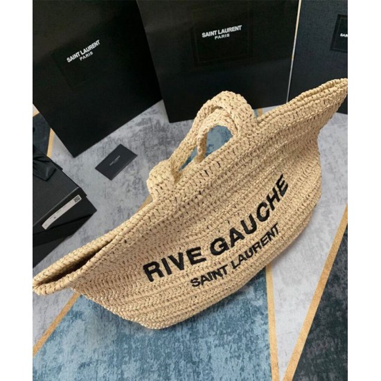 Replica YSL Saint Laurent Rive Gauche Supple Tote Bag In Raffia Crochet Apricot Replica YSL Saint Laurent Rive Gauche Supple Tote Bag In Raffia Crochet Apricot