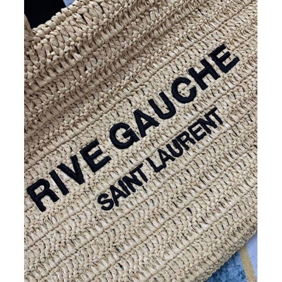 Replica YSL Saint Laurent Rive Gauche Supple Tote Bag In Raffia Crochet Apricot Replica YSL Saint Laurent Rive Gauche Supple Tote Bag In Raffia Crochet Apricot