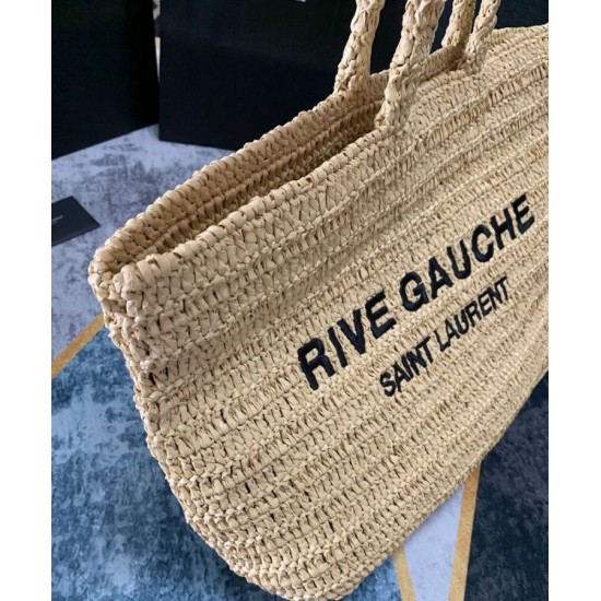 Replica YSL Saint Laurent Rive Gauche Supple Tote Bag In Raffia Crochet Apricot Replica YSL Saint Laurent Rive Gauche Supple Tote Bag In Raffia Crochet Apricot