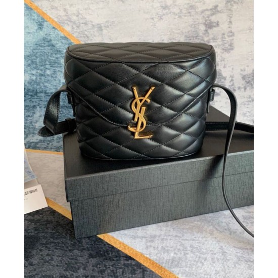 Fake YSL Saint Laurent June Box Bag In Quilted Lambskin Black Replica