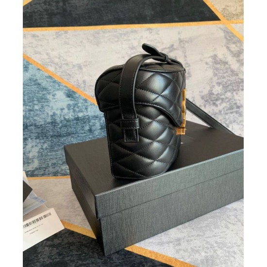 Fake YSL Saint Laurent June Box Bag In Quilted Lambskin Black Replica