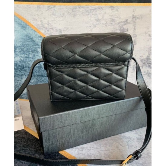 Fake YSL Saint Laurent June Box Bag In Quilted Lambskin Black Replica