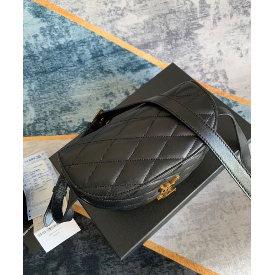 Fake YSL Saint Laurent June Box Bag In Quilted Lambskin Black Replica