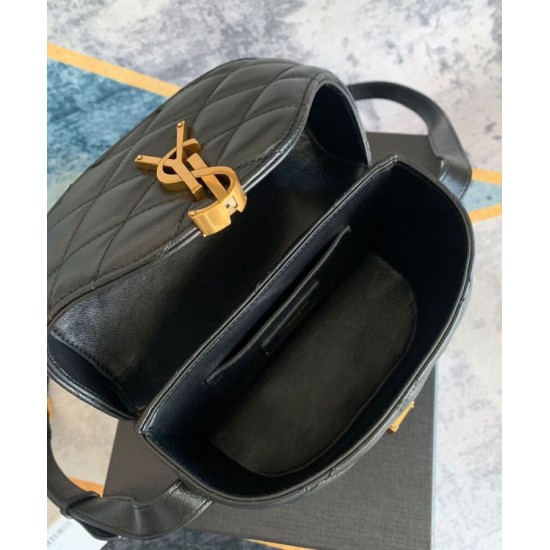 Fake YSL Saint Laurent June Box Bag In Quilted Lambskin Black Replica