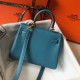 Fake Hermes Mini Kelly 20cm Bag Blue Jean Replica