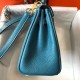 Fake Hermes Mini Kelly 20cm Bag Blue Jean Replica