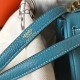 Fake Hermes Mini Kelly 20cm Bag Blue Jean Replica