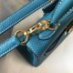 Fake Hermes Mini Kelly 20cm Bag Blue Jean Replica