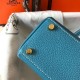 Fake Hermes Mini Kelly 20cm Bag Blue Jean Replica