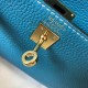 Fake Hermes Mini Kelly 20cm Bag Blue Jean Replica