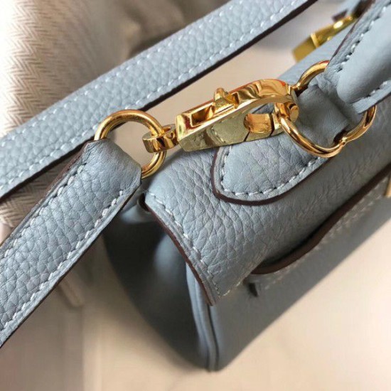 Fake Hermes Mini Kelly 20cm Bag Blue Replica