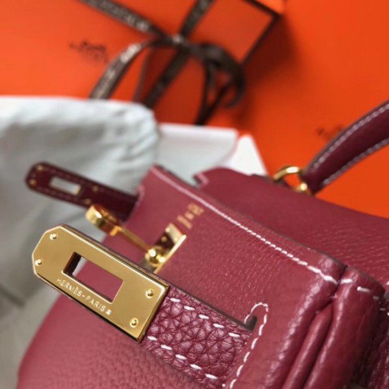 Replica Hermes Mini Kelly 20cm Bag Bordeaux