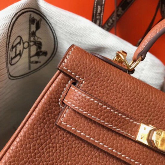 Replica Hermes Mini Kelly 20cm Bag Brown