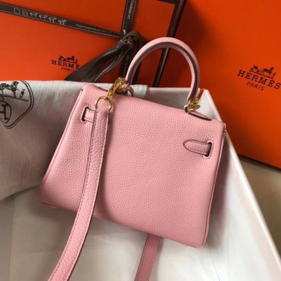 Replica Hermes Mini Kelly 20cm Bag Pink