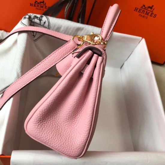 Replica Hermes Mini Kelly 20cm Bag Pink