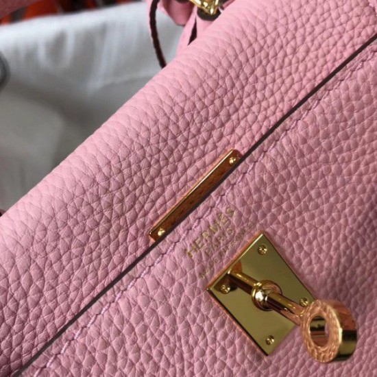Replica Hermes Mini Kelly 20cm Bag Pink