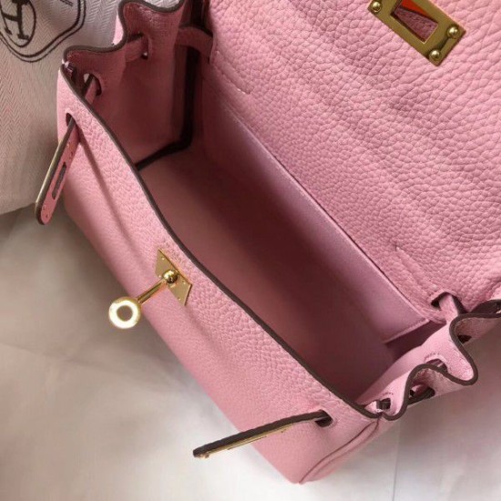 Replica Hermes Mini Kelly 20cm Bag Pink
