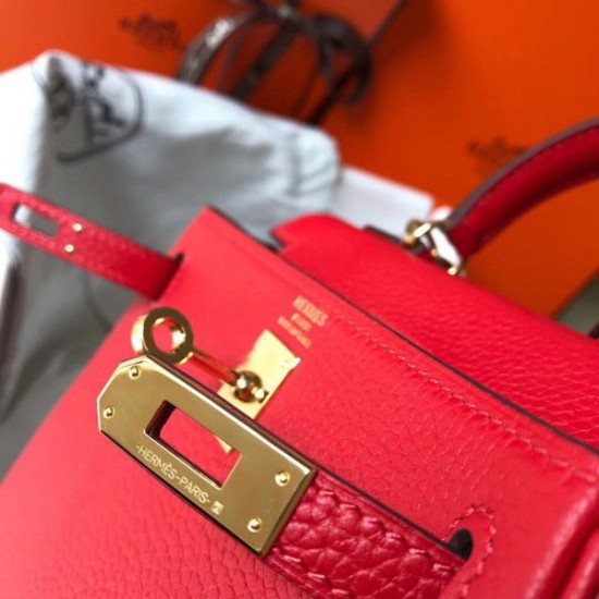 Replica Hermes Mini Kelly 20cm Bag Red