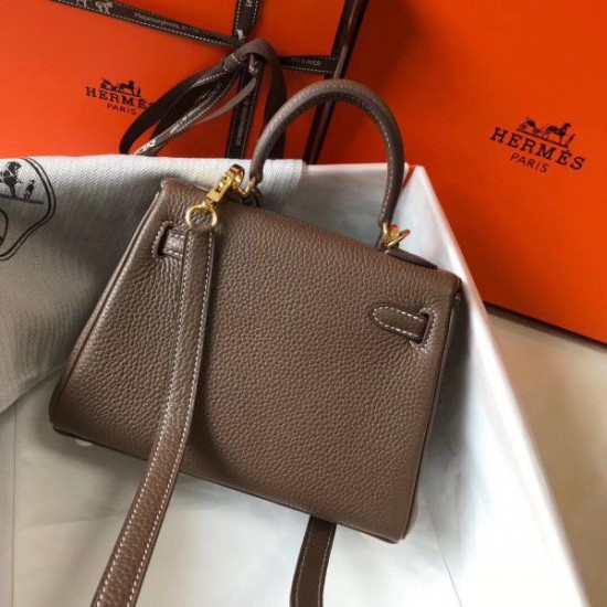 Replica Hermes Mini Kelly 20cm Bag Taupe
