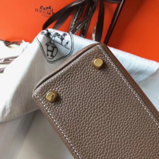 Replica Hermes Mini Kelly 20cm Bag Taupe