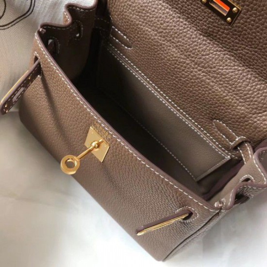 Replica Hermes Mini Kelly 20cm Bag Taupe