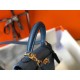 Replica Hermes Kelly 25cm Sellier Bag Clemence Leather Blue